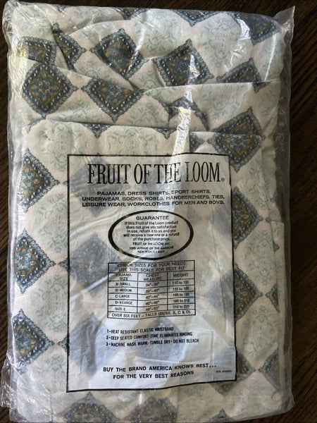 NEW Vintage Fruit of the Loom Mens Pajamas Permanent Press Packaged XL