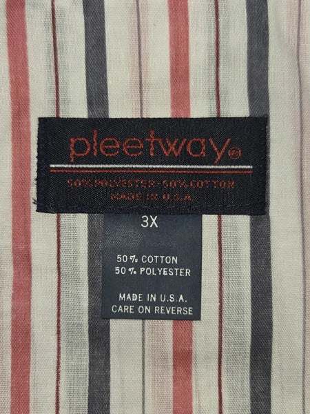 Pleetway Vintage Mens 3XL 2pc Pajama Set Pullover Long Sleeve/Elastic-Snap Pants