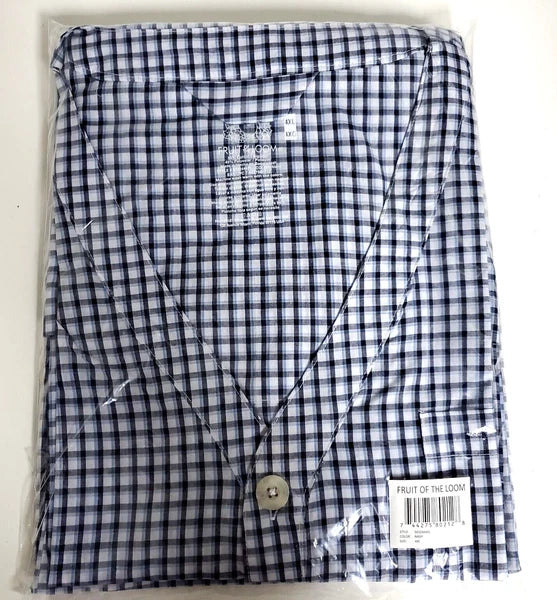 Fruit of the Loom Pajama Lounge Set Men Size 4XL Navy Plaid Check Drawstring NEW