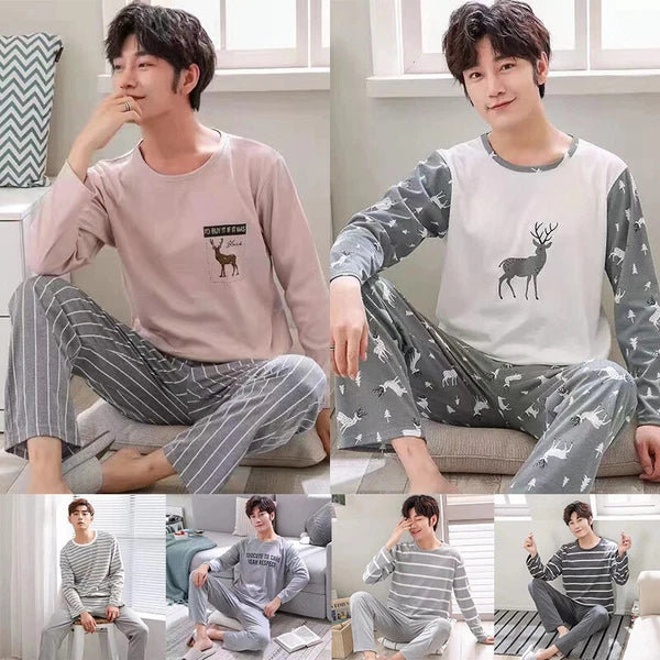 New Men's Pyjamas Set Pyjama Loungewear Nightwear Top Long Sleeve Activewear*~