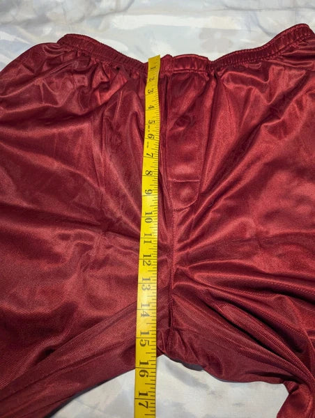 JOHN BLAIR Men's Large 2 Pc Pajama Set Sleepwear Burgundy SATIN Pants Button Top