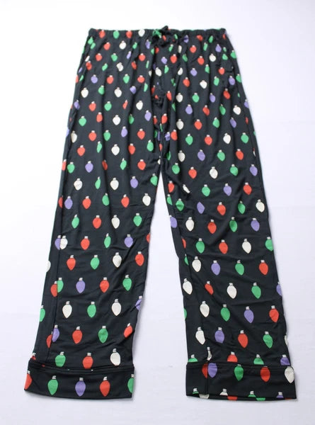 MeUndies Men's Long Sleeve Christmas Lights Pajama Set DM3 Multicolor Large