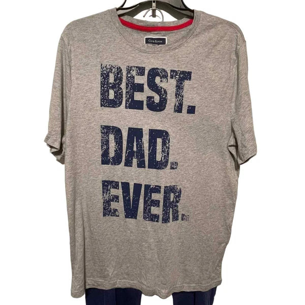 Club Room Men's Best Dad Pajama Set blue/grey medium