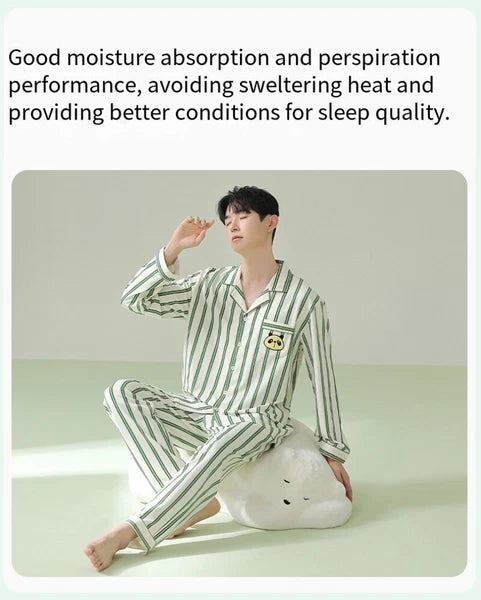 Fashion New Men's Striped Sleepwear Antibacterial Comfortable Fashion Pajama Set