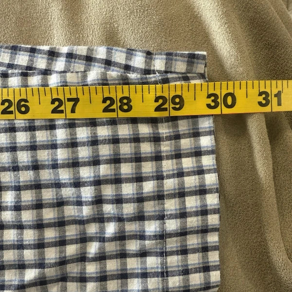 Fruit Of The Loom Pajama Set Mens Large Check White Blue Pjs Lounge Wear Grandpa