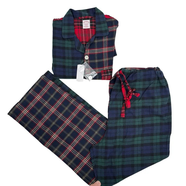 Brooks Brothers Men’s Size Large Pajama Set Mixed Plaid Lightweight Flannel NWT