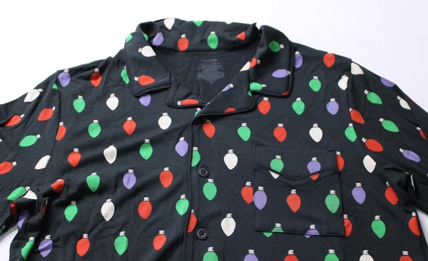 MeUndies Men's Long Sleeve Christmas Lights Pajama Set DM3 Multicolor Large