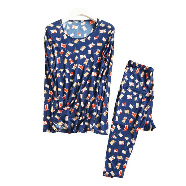 100% Silk Long Sleeve Pajamas For Men Silk Underwear Long Trousers Naked Feeling