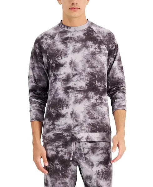 FAMILY PAJAMAS Matching Men's Tie-Dyed Pajama Set Black/ White Size XL