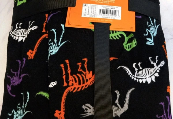 Hyde & Eek Men's 2 Piece Sleep Set Halloween Black With Dinosaurs Size Large NWT