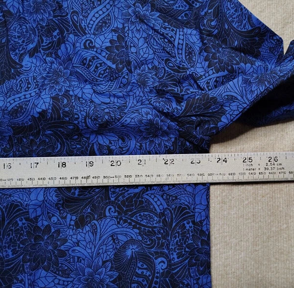 Robert Graham Men's Pajama 2-Piece Set Blue Black Floral Paisley Size Large NWT