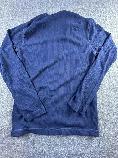 Eddie Bauer Pajama Set Mens Medium 2 Piece Blue Gray Long Sleeve Pants Lounge