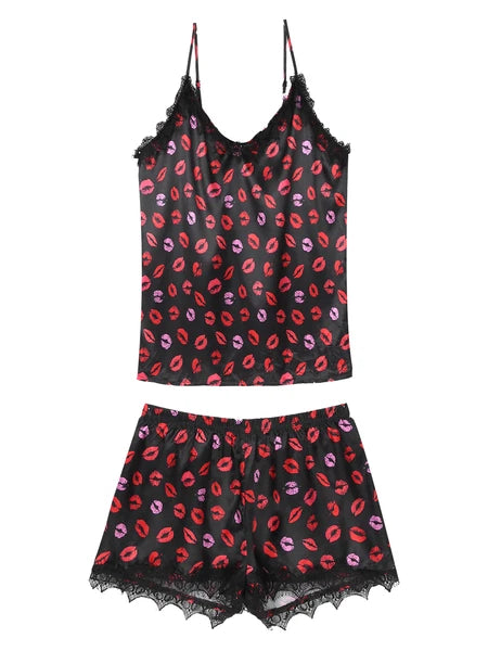 Mens Satin Pajamas Set Sleeveless Tank Top with Shorts Sleepwear Nightwear