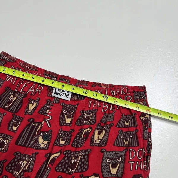 Lazy One Don’t Wake The Bear Mens Pajama Set, Pants and Shirt - Size L