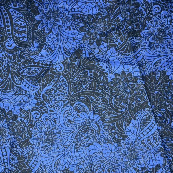 NWT Robert Graham Men's Loungewear Pajama 2Pc Blue Black Floral Paisley 2XL