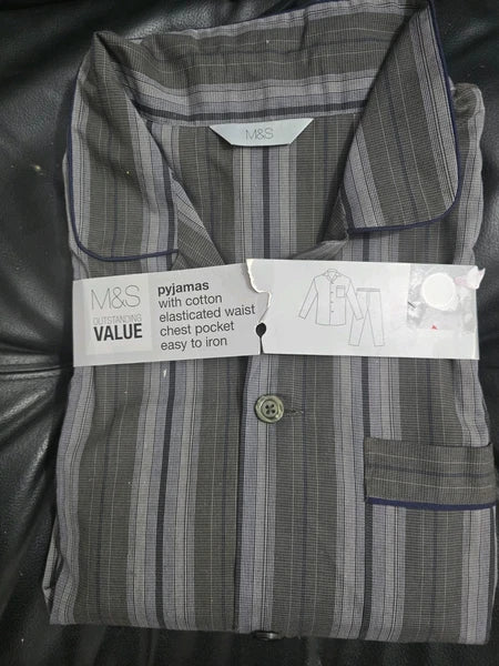 mens pyjamas set long sleeve Xxl 47/49 Chest