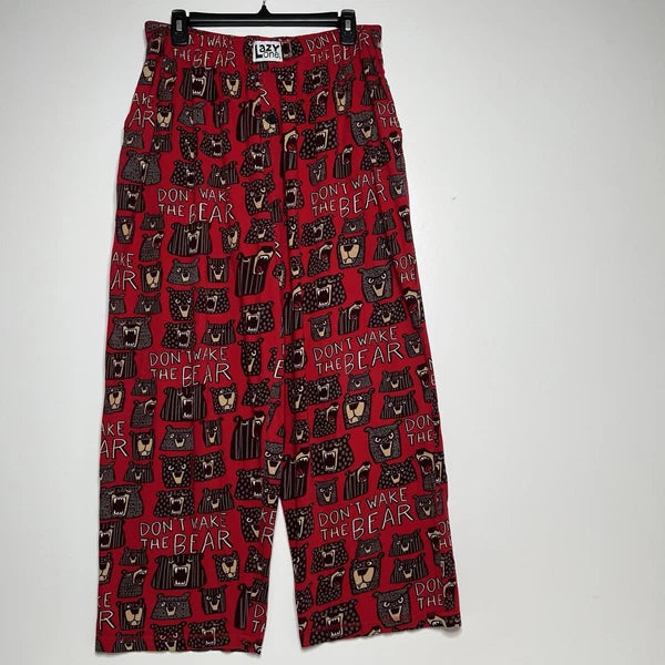 Lazy One Don’t Wake The Bear Mens Pajama Set, Pants and Shirt - Size L