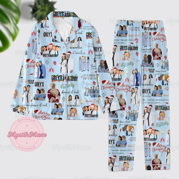 Grey Anatomy Pajamas Set, Grey Anatomy Womens Pajamas, Grey Anatomy Matching