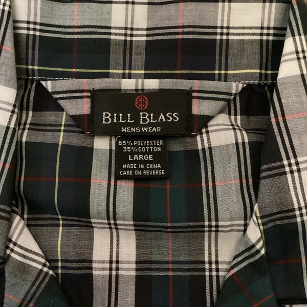 Bill Blass Pajama Set Men’s Size L Green Plaid Long Sleeve Lightweight NWT