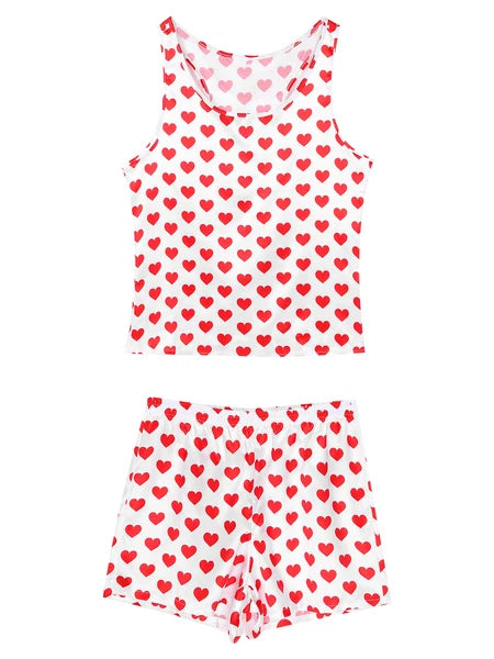 Mens Satin Pajamas Set Sleeveless Tank Top with Shorts Sleepwear Nightwear