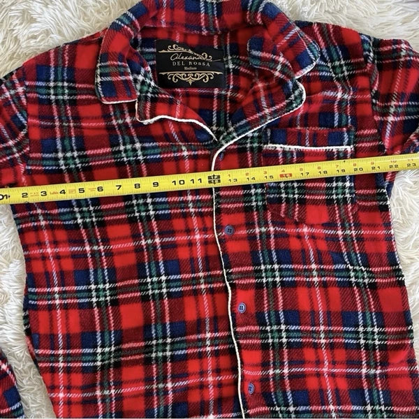 Alexander Del Rossa Pajamas Medium Men's  Plaid Red Unisex Fleece 2-piece