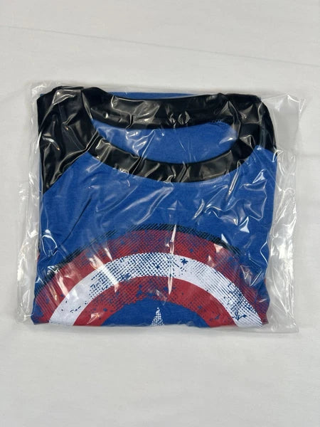 MARVEL Men’s Captain America Size Small S Pajama Set (black pants included)