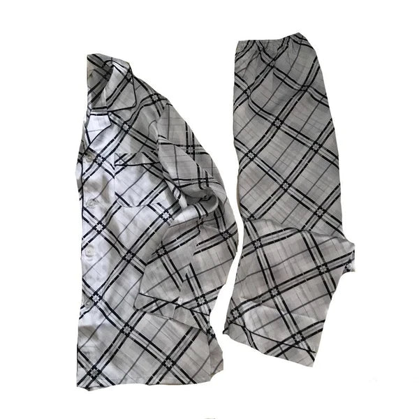 100% Silk Long Sleeve Sleepwear Set Mens size S