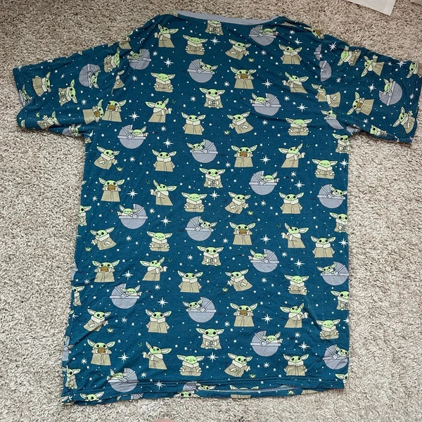 Little Sleepies Mens Adult Medium Grogu Star Wars Pajama Set Preowned