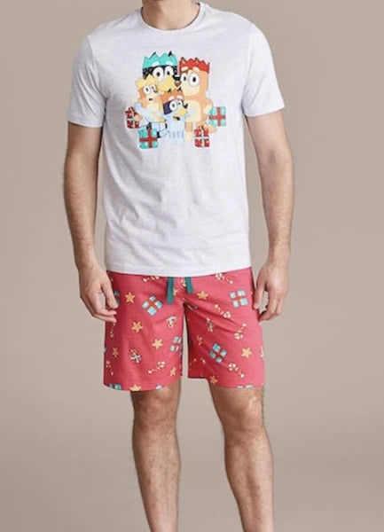 MENS size S genuine BLUEY Christmas Cotton Summer pyjamas small Target NEW 4397