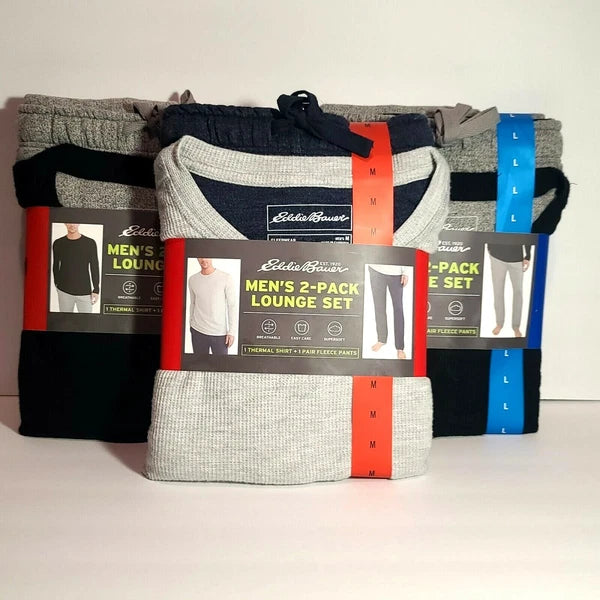 Eddie Bauer Men Thermal 2-Pack Lounge Pajama PJ Set New