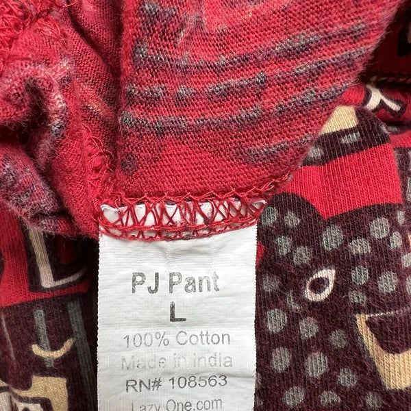 Lazy One Don’t Wake The Bear Mens Pajama Set, Pants and Shirt - Size L
