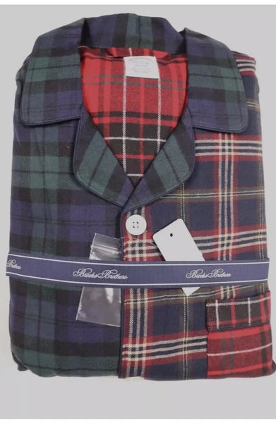 Brooks Brothers Men’s Size Large Pajama Set Mixed Plaid Lightweight Flannel NWT
