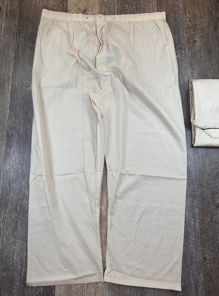 NWT Vintage Faultless ENRO Mr Big Men's 2XL Top Bottoms Pajama Set Biege