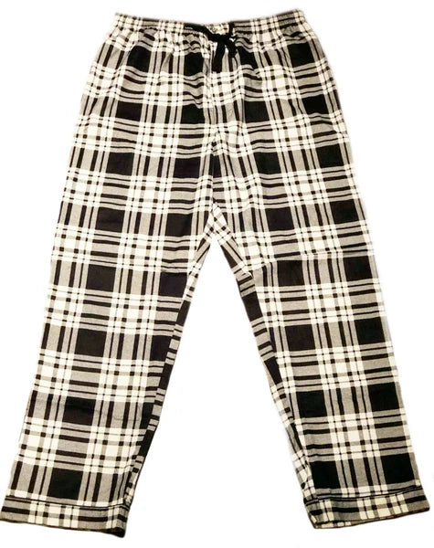 Men's Long Sleeve Pajama Lounge Set Comfortable PJ's Soft Fleece Plaid Sleepwear