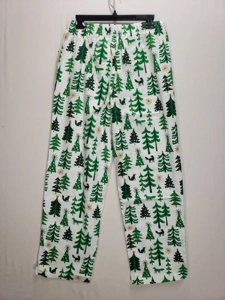 Nordstrom Pajama Set Mens MEDIUM Christmas Trees Flannel Long Sleeve $69 NEW