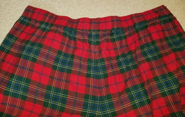 Mens Pajama Set-PENDLETON-red/green Scotch plaid 100% cotton flannel-XL