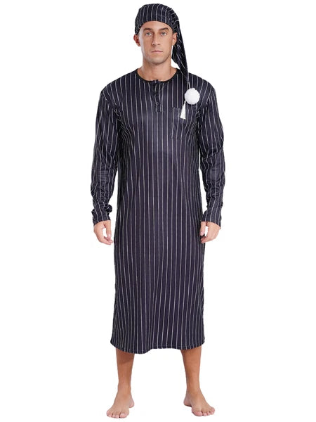 Mens Nightwear Sleeping Pajamas Halloween Nightgowns Arab With Hat Outfits Up
