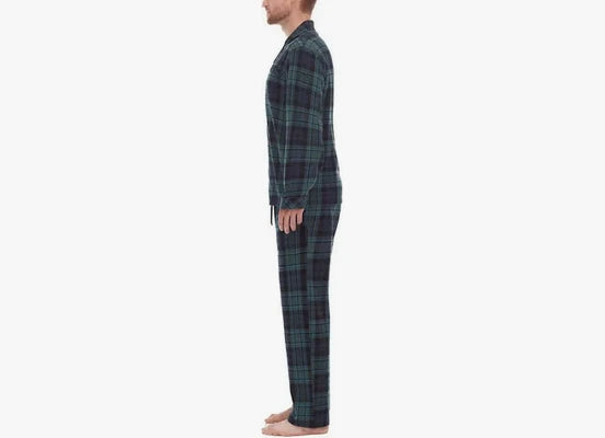 MAJESTIC INTERNATIONAL MEN'S COTTON FLANNEL PAJAMA SET(GREEN PLAID XL)NWT
