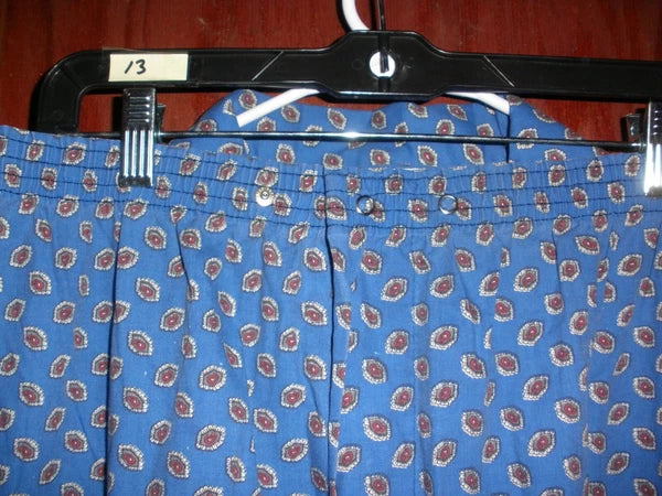 Manhattan Blue Foulard Print Pajamas Pajama Set XL
