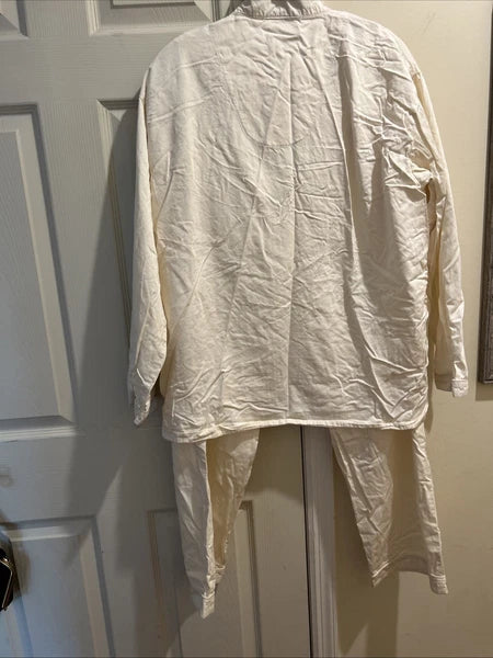 Men’s Dream fit Bamboo Cotton Pajama Set Large Ivory Soft