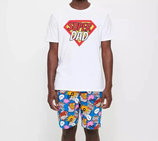 MENS size L SUPER DAD pyjamas pjs large  COTTON pockets MAXX NEW A2447