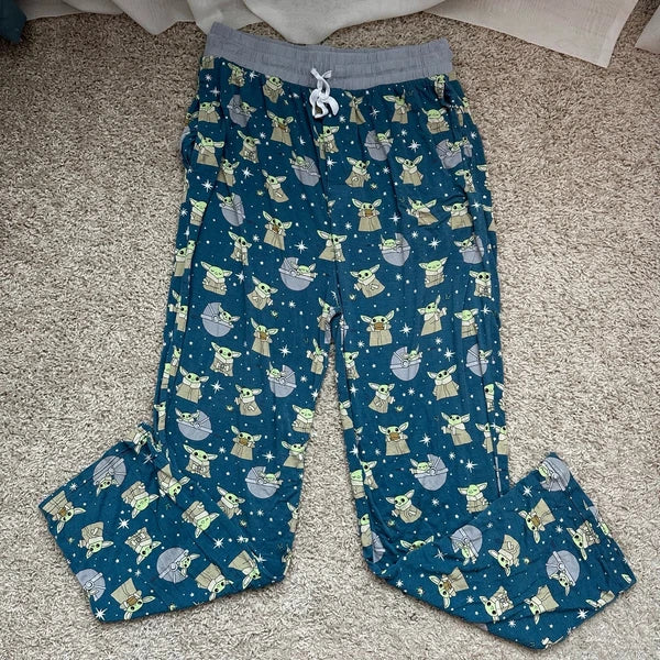 Little Sleepies Mens Adult Medium Grogu Star Wars Pajama Set Preowned