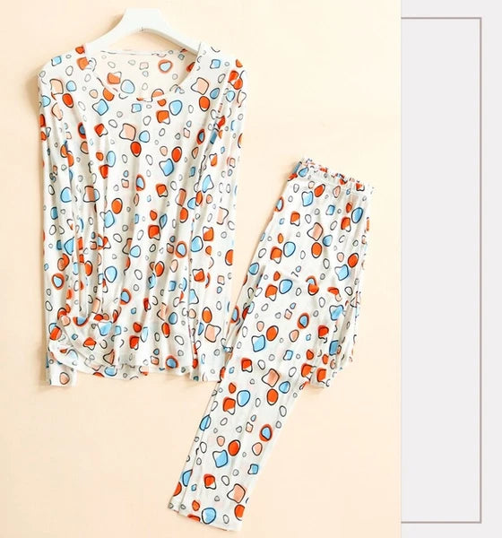 100% Silk Long Sleeve Pajamas For Men Silk Underwear Long Trousers Naked Feeling