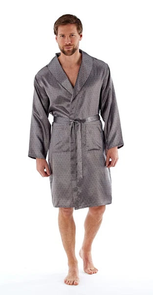 Men's Luxury Silky Satin Printed Pyjama Sets  Kimono Gown Size M up to 2XL Gift