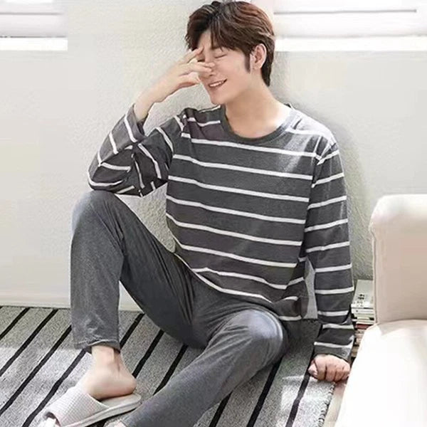 New Men's Pyjamas Set Pyjama Loungewear Nightwear Top Long Sleeve Activewear*~
