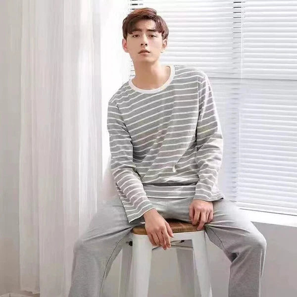 New Men's Pyjamas Set Pyjama Loungewear Nightwear Top Long Sleeve Activewear*~