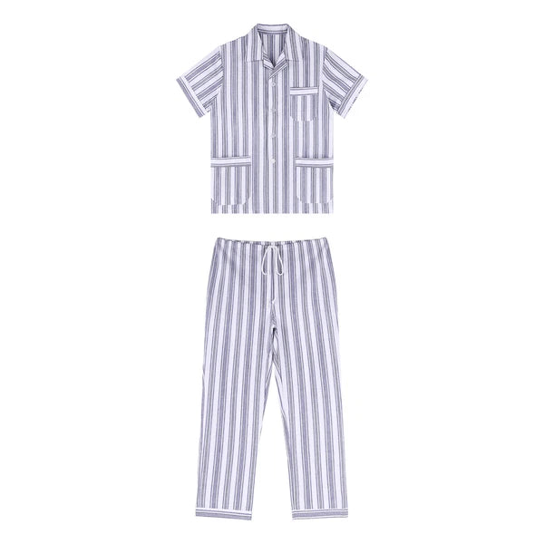 Mens Homewear Sleep Pajama Set Outfit Sleepwear Pockets Nightgown With Pants