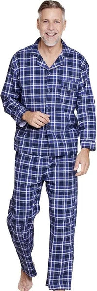New Men's 'Champion Cambridge' Brushed Cotton Flannelette Checked Pyjamas Set