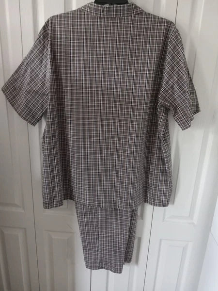 Hart Schaffner Marx Size XL Men's Plaid Short Sleeve Pajama Set (NWT)