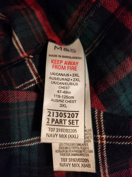 Marks And Spencer Men's Family Pyjamas Set,size 2XL